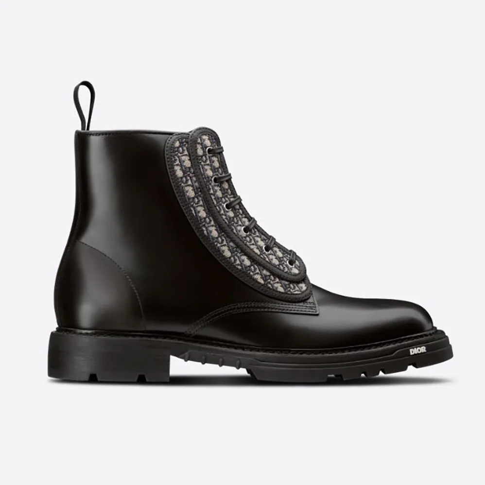 Dior Explorer II Laced Ankle Boot Black Polished Calfskin for Men