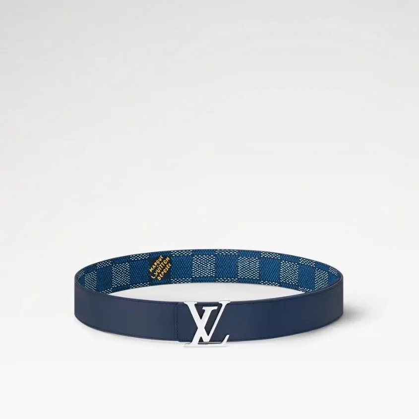 Louis Vuitton LV Initiales Reversible Belt Blue Louis Vuitton LV Initiales Reversible Belt Blue