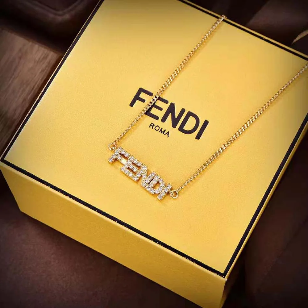 Fendi Signature Necklace Gold for Women in colored Fendi Signature Necklace Gold for Women in colored