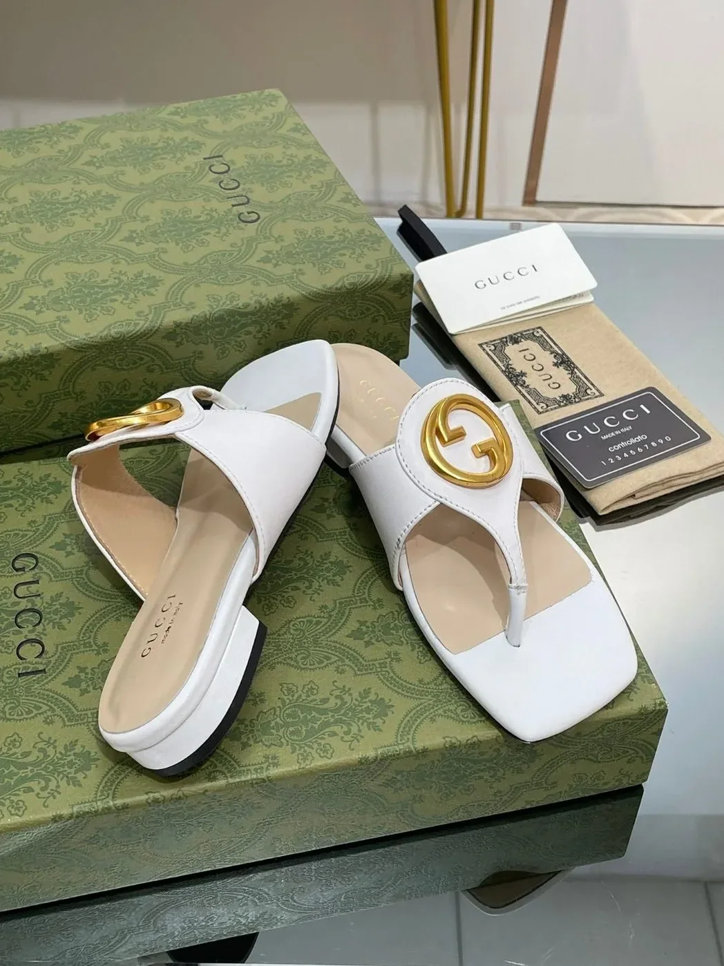 Gucci Blondie Thong Sandal White Gucci Blondie Thong Sandal White