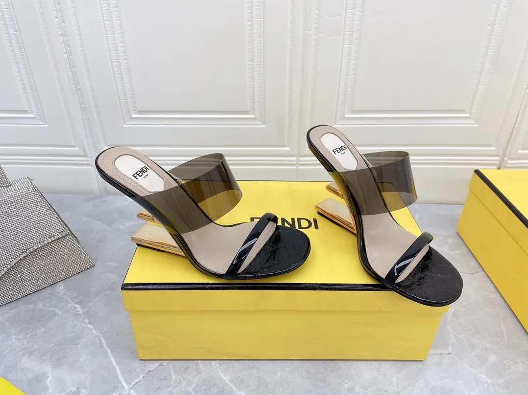 Fendi First Black Transparent High in Heeled Sandals
