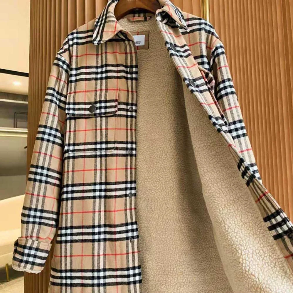Burberry Vintage Check Wool Cotton Overshirt for Women Burberry Vintage Check Wool Cotton Overshirt for Women