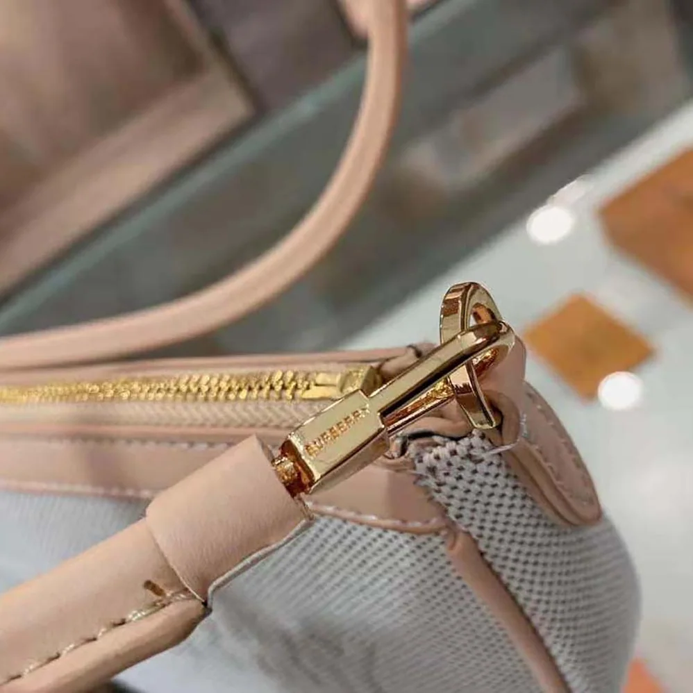 Burberry Embossed Logo Canvas and Leather Olympia Pouch for Women