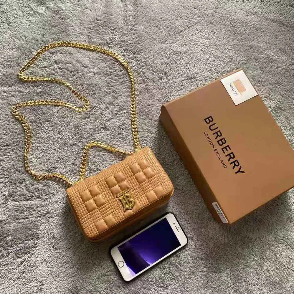 Burberry Mini Quilted Lambskin Lola Bag for Women in Sandy Burberry Mini Quilted Lambskin Lola Bag for Women in Sandy