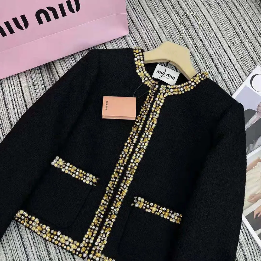 Miu Miu Single-breasted Tweed Jacket-MH1898_139N_F0002 for Women Miu Miu Single-breasted Tweed Jacket-MH1898_139N_F0002 for Women
