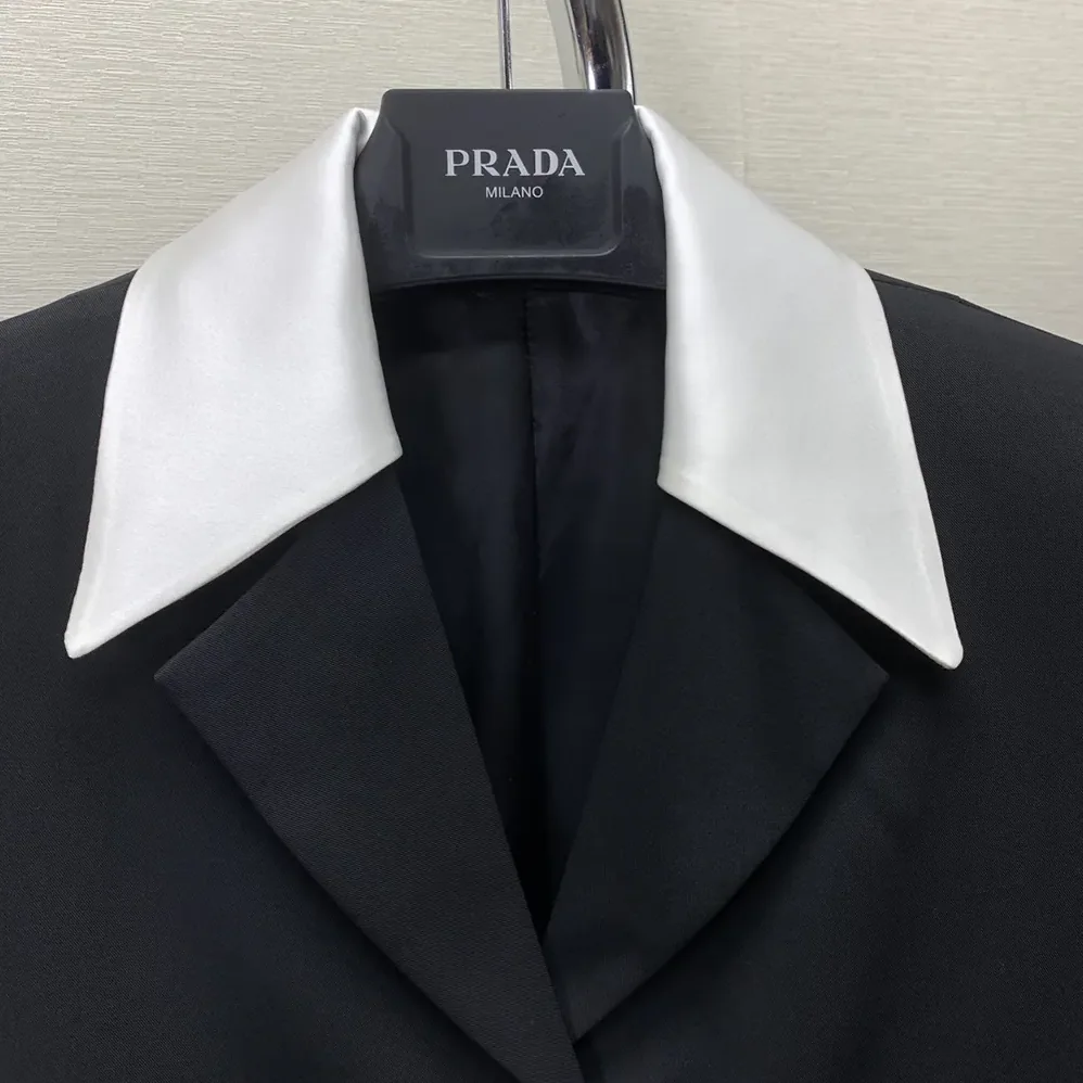 Prada Single-breasted Wool and Satin Jacket for Women