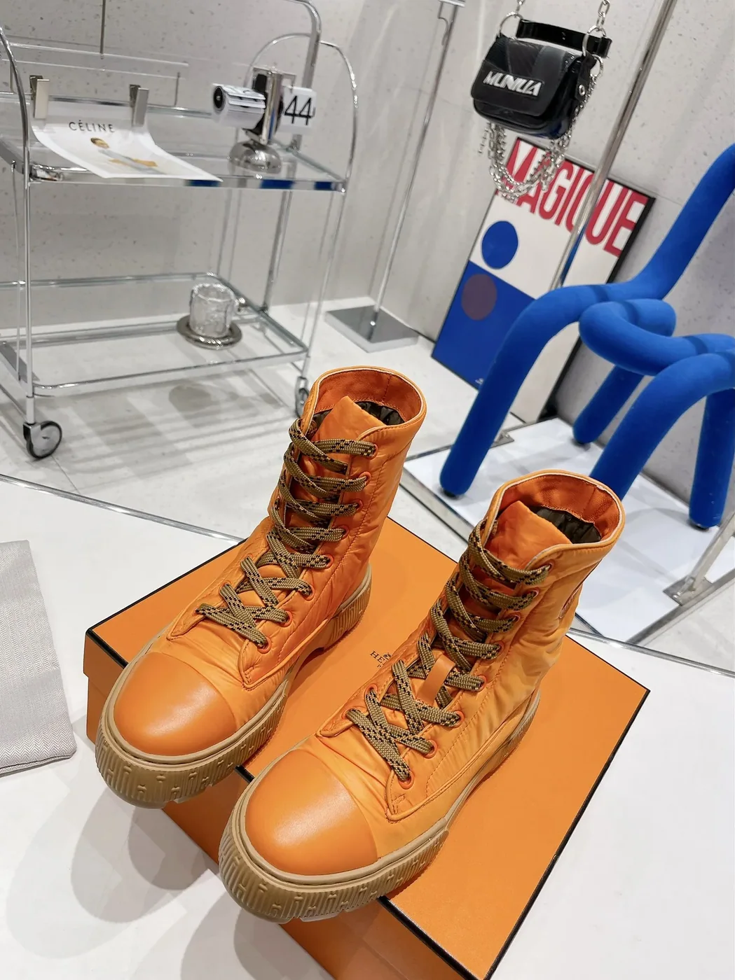 Hermes Fresh Ankle Boots Orange /
