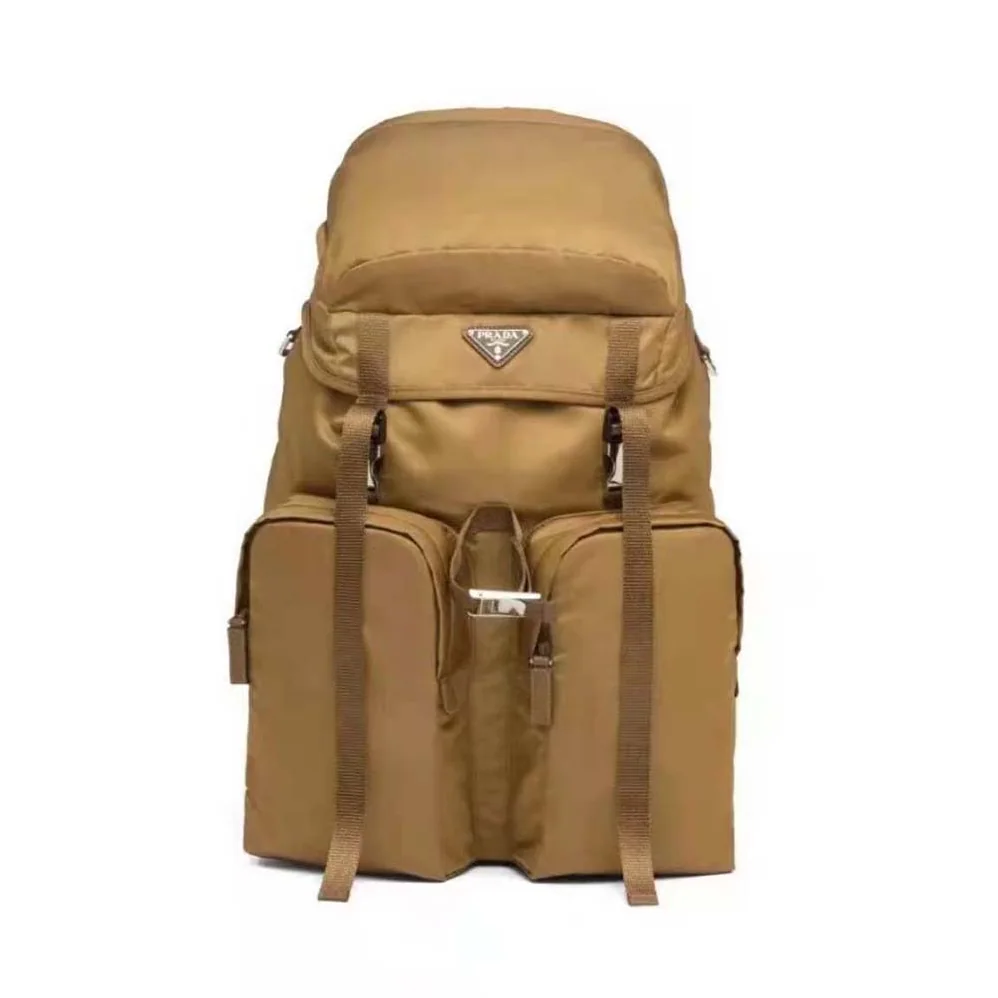 Prada Re-Nylon and Saffiano Leather Backpack for Women in Brown