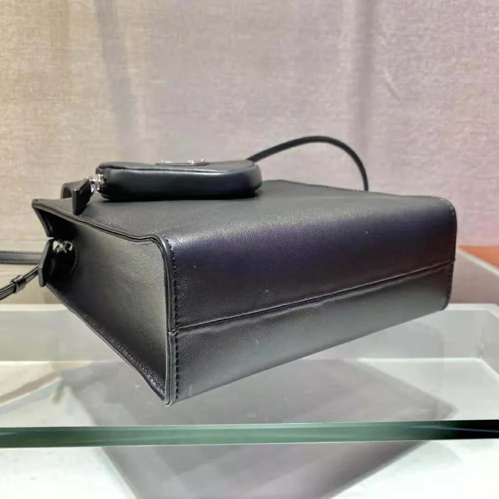 Prada Nappa Leather Tote Bag for Women in Black