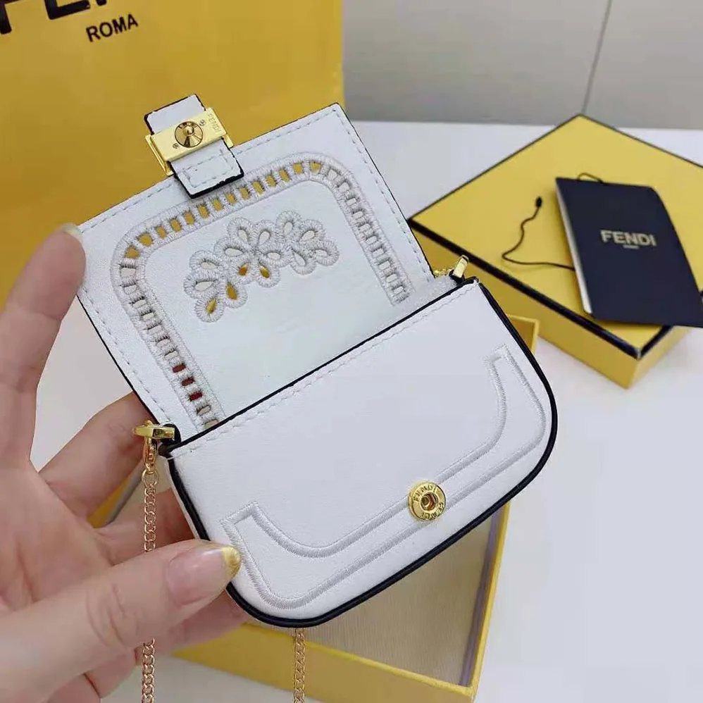 Fendi Nano Baguette Charm White Leather for Women Fendi Nano Baguette Charm White Leather for Women