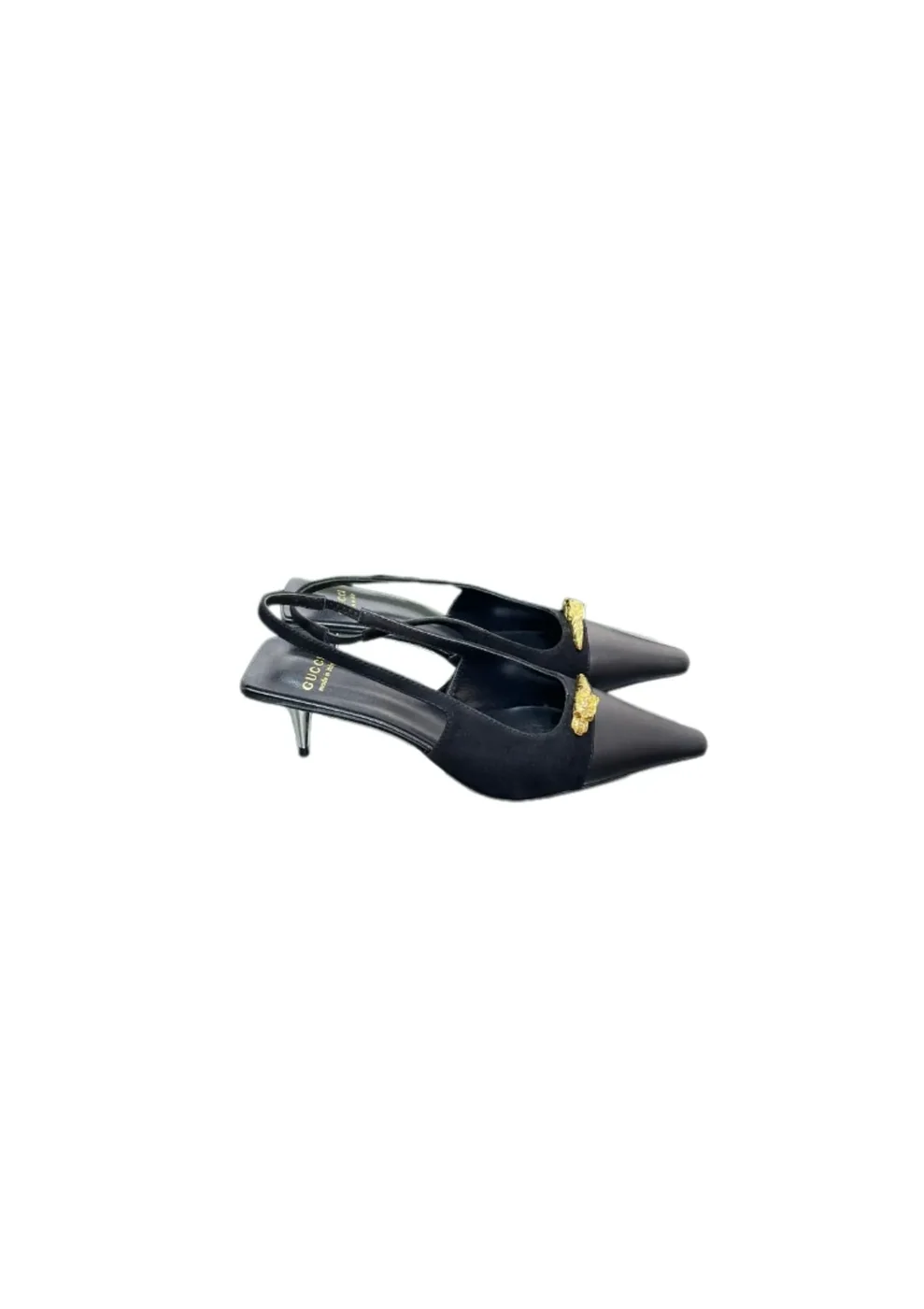 Gucci Gg Two-Tone Slingback Mid-Heel Pump Black And Light Black Gucci Gg Two-Tone Slingback Mid-Heel Pump Black And Light Black