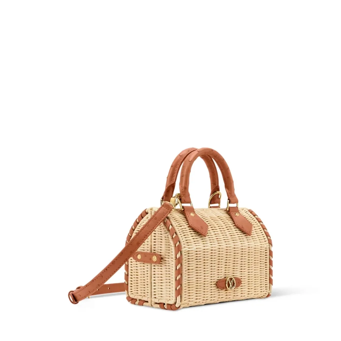 Louis Vuitton Speedy Bandouliere 20 Top Handle Bag in Tan Gold Hardware