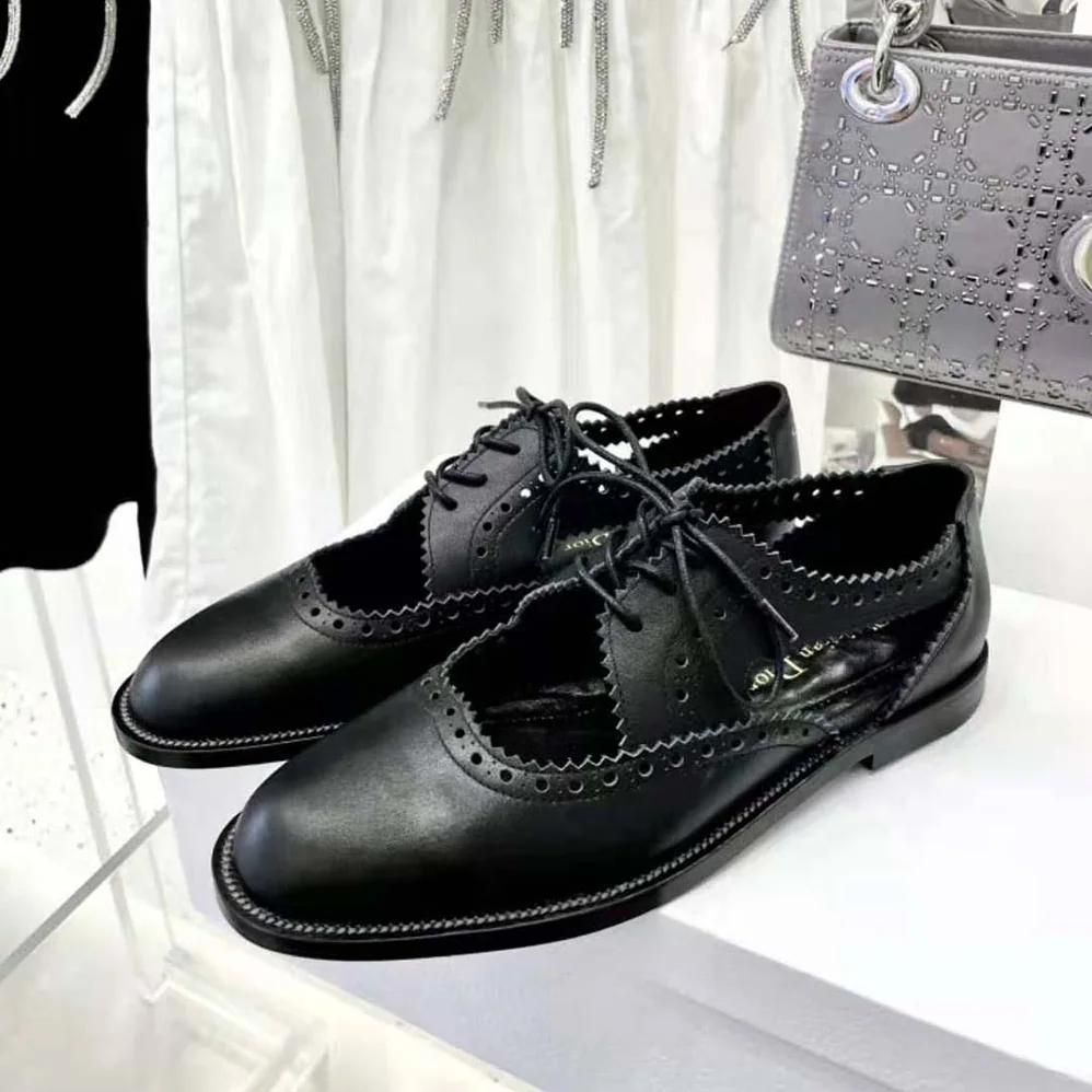 Dior Teddy-d Derby Black Perforated Calfskin for Women