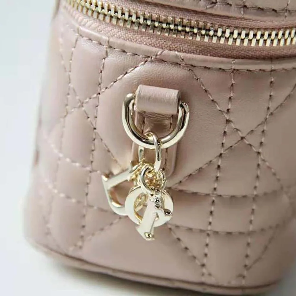 Dior Micro Lady Dior Vanity Case Cannage Lambskin for Women in Pink