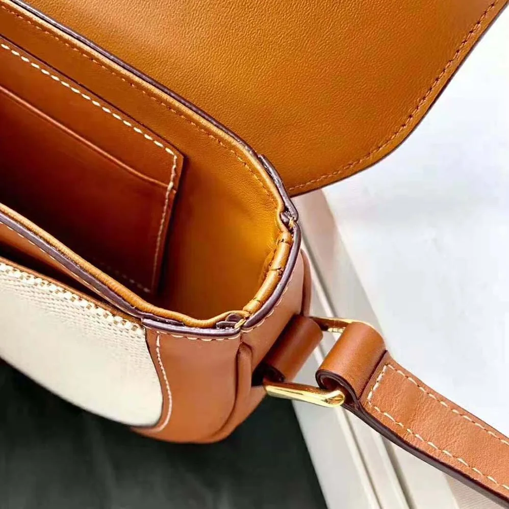 Celine Besace 16 in Textile and Natural Calfskin for Women Celine Besace 16 in Textile and Natural Calfskin for Women