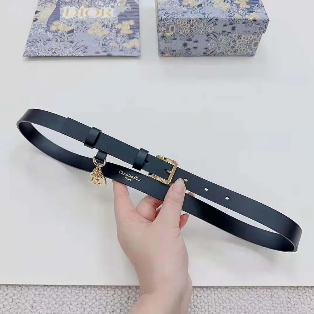 Dior Miss Dior Belt Black Smooth Calfskin 20 MM for Women Dior Miss Dior Belt Black Smooth Calfskin 20 MM for Women