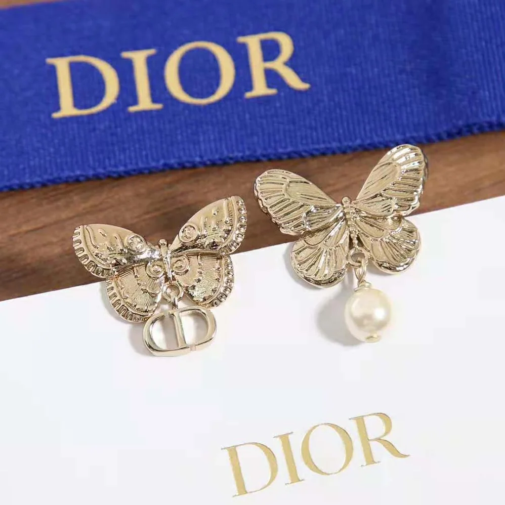 Dior Métamorphose Earrings Matte Gold-Finish Metal with White Resin Pearl for Women