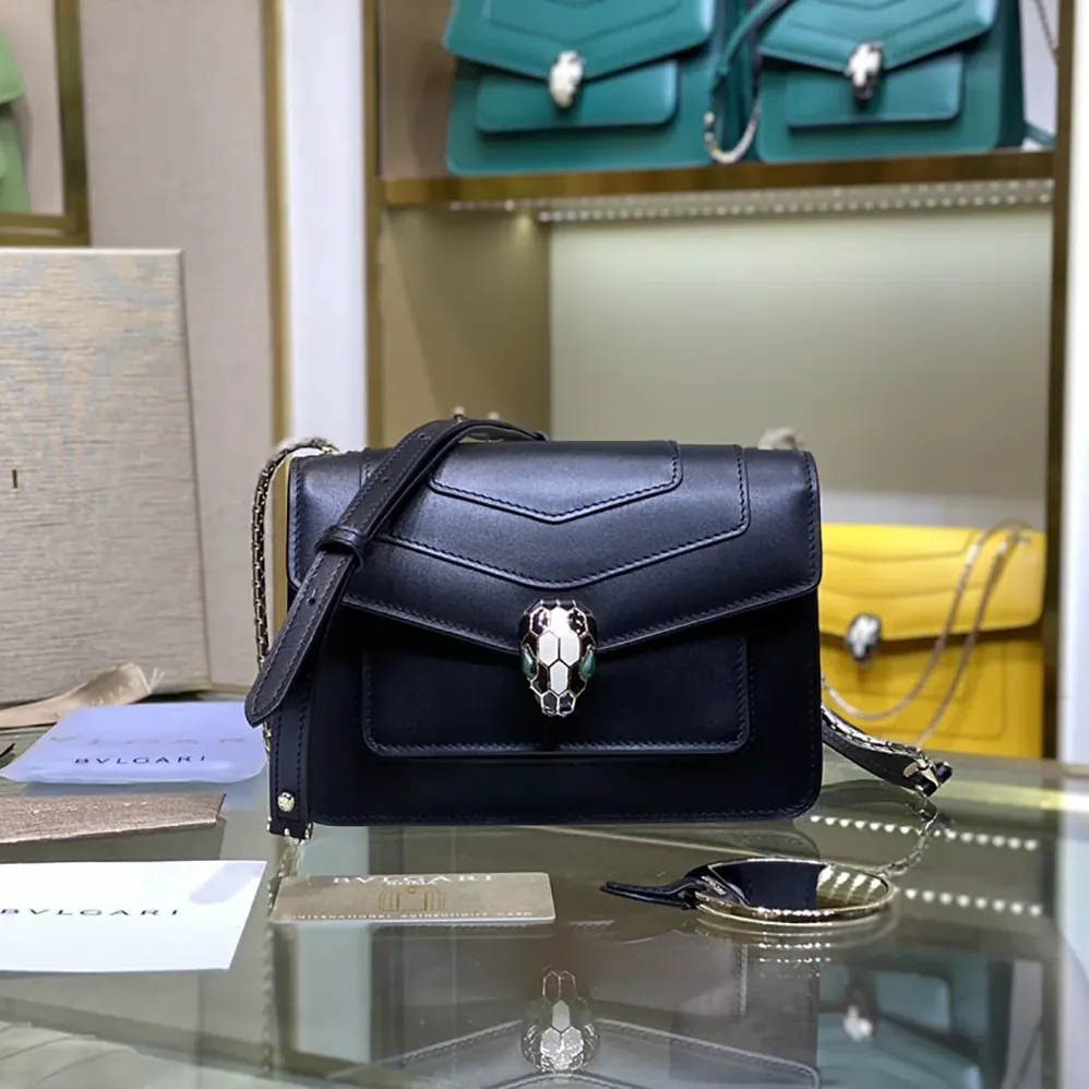 Bvlgari Mini Serpenti Forever East-West Shoulder Bag for Women in Black Bvlgari Mini Serpenti Forever East-West Shoulder Bag for Women in Black