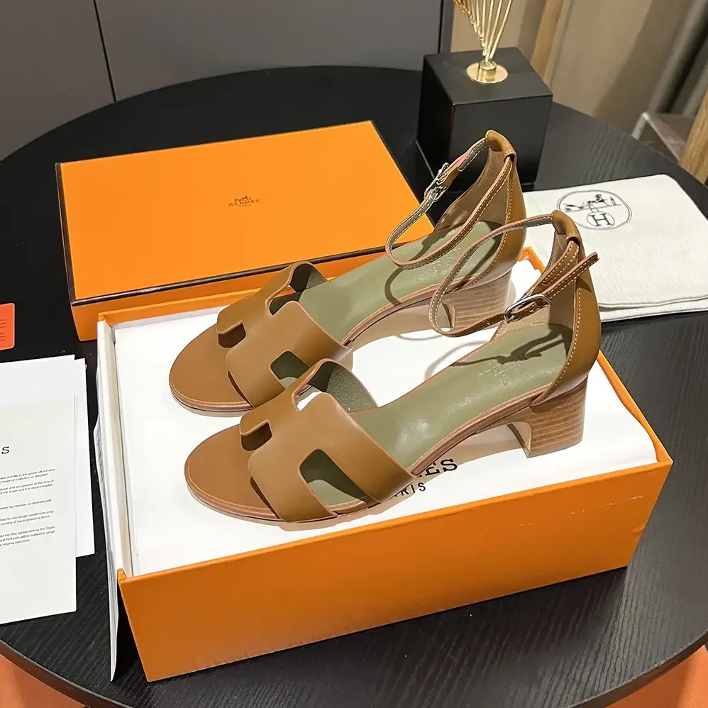 Hermes Encens 50 Sandal-Brown H221121Z for Women