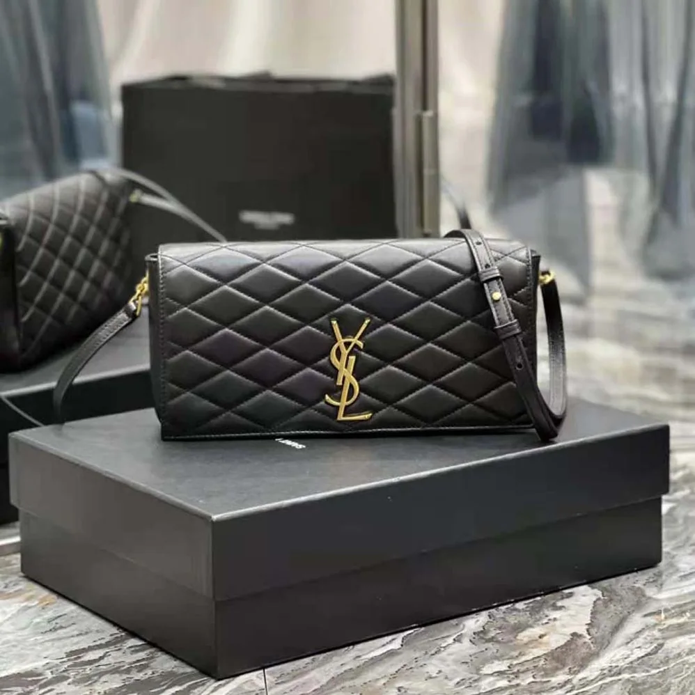 Saint Laurent YSL Kate Supple 99 in Quilted Lambskin for Women in Black