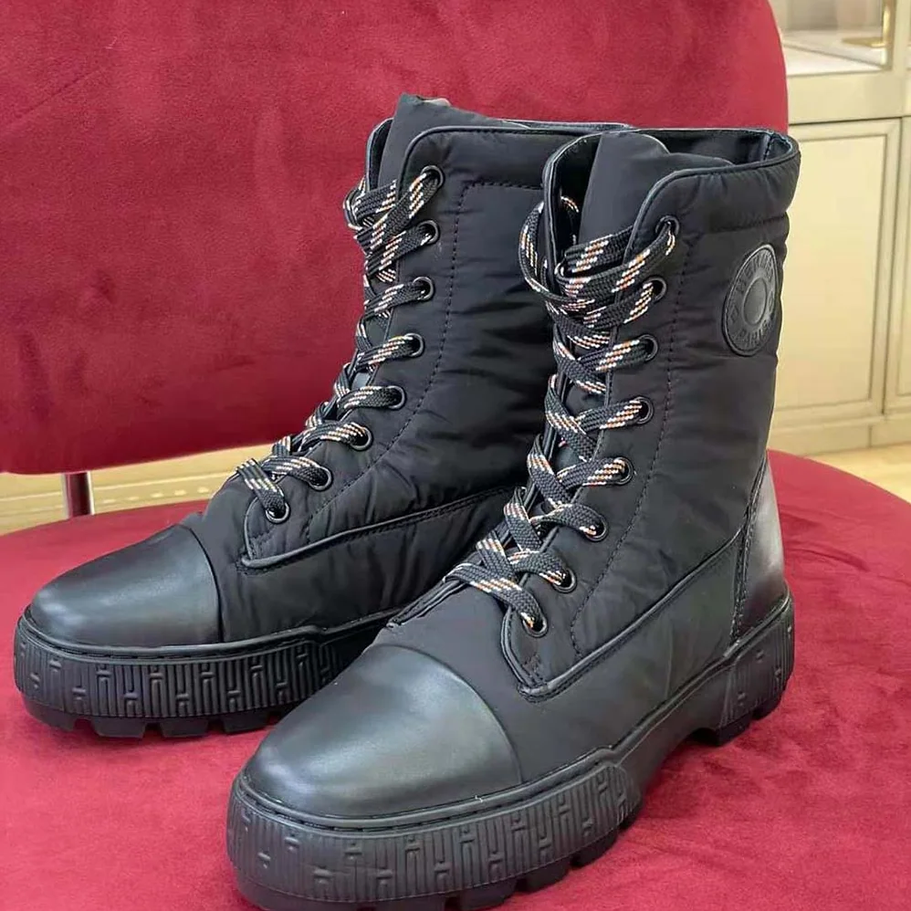 Hermes Fresh Ankle Boot in Quilted Parachute Fabric and Calfskin with Rubber Sole for Women Hermes Fresh Ankle Boot in Quilted Parachute Fabric and Calfskin with Rubber Sole for Women