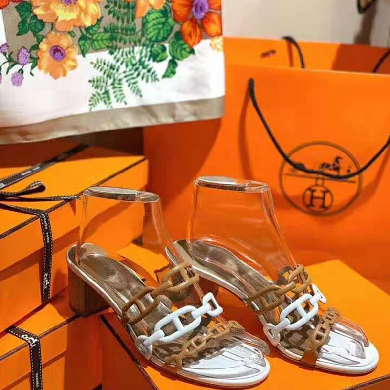 Hermes Tandem Sandal in Nappa Leather 5.1cm Heel for Women in Brown Hermes Tandem Sandal in Nappa Leather 5.1cm Heel for Women in Brown
