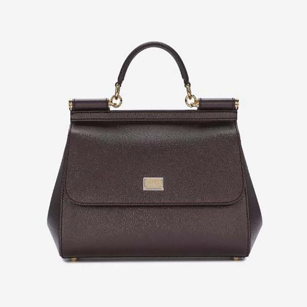 Dolce Gabbana D&G Medium Dauphine Leather Sicily Bag for Women in Bordeaux Dolce Gabbana D&G Medium Dauphine Leather Sicily Bag for Women in Bordeaux