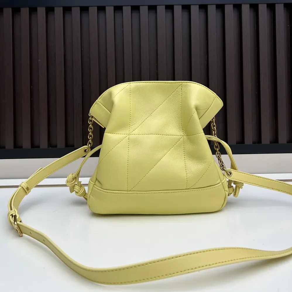 Saint Laurent YSL Jamie Mini Shoulder Pouch In Lambskin for Women in Yellow Saint Laurent YSL Jamie Mini Shoulder Pouch In Lambskin for Women in Yellow