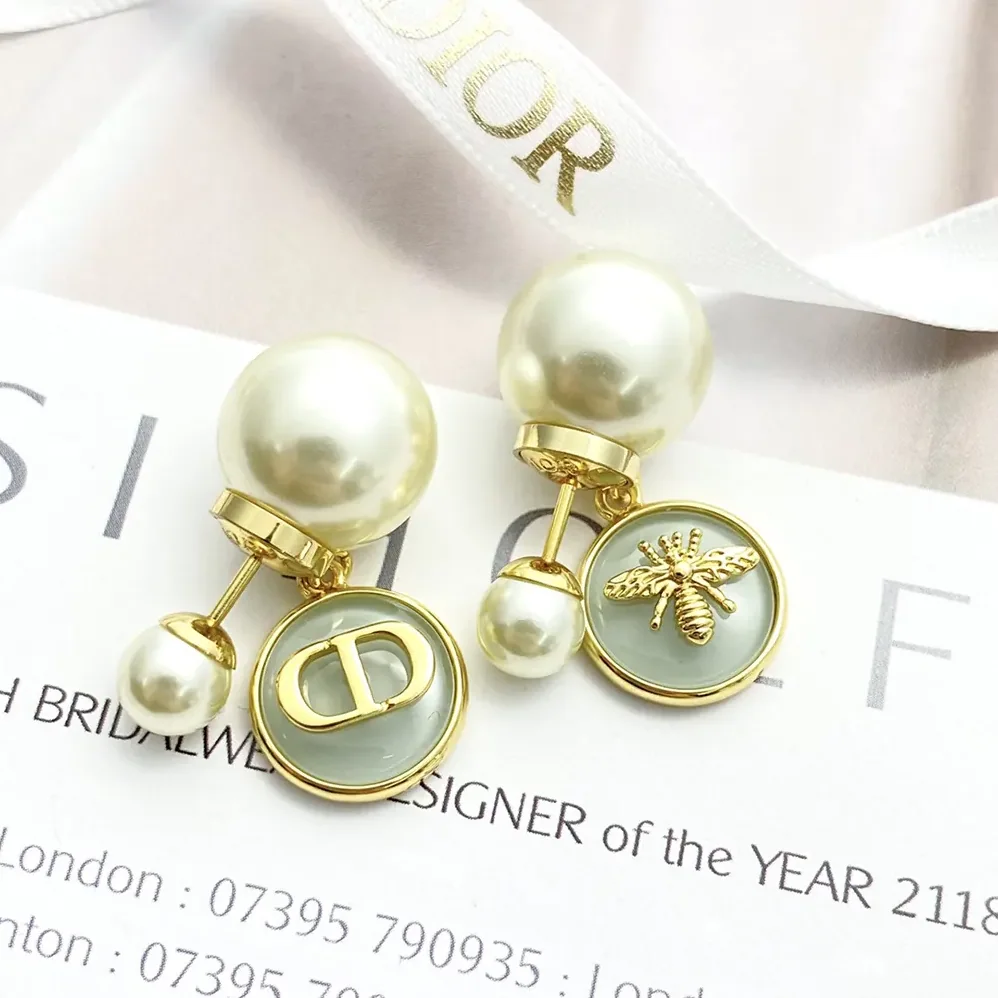 Dior Tribales Earrings Gold-Finish Metal with Pistachio Green Transparent Resin for Women Dior Tribales Earrings Gold-Finish Metal with Pistachio Green Transparent Resin for Women