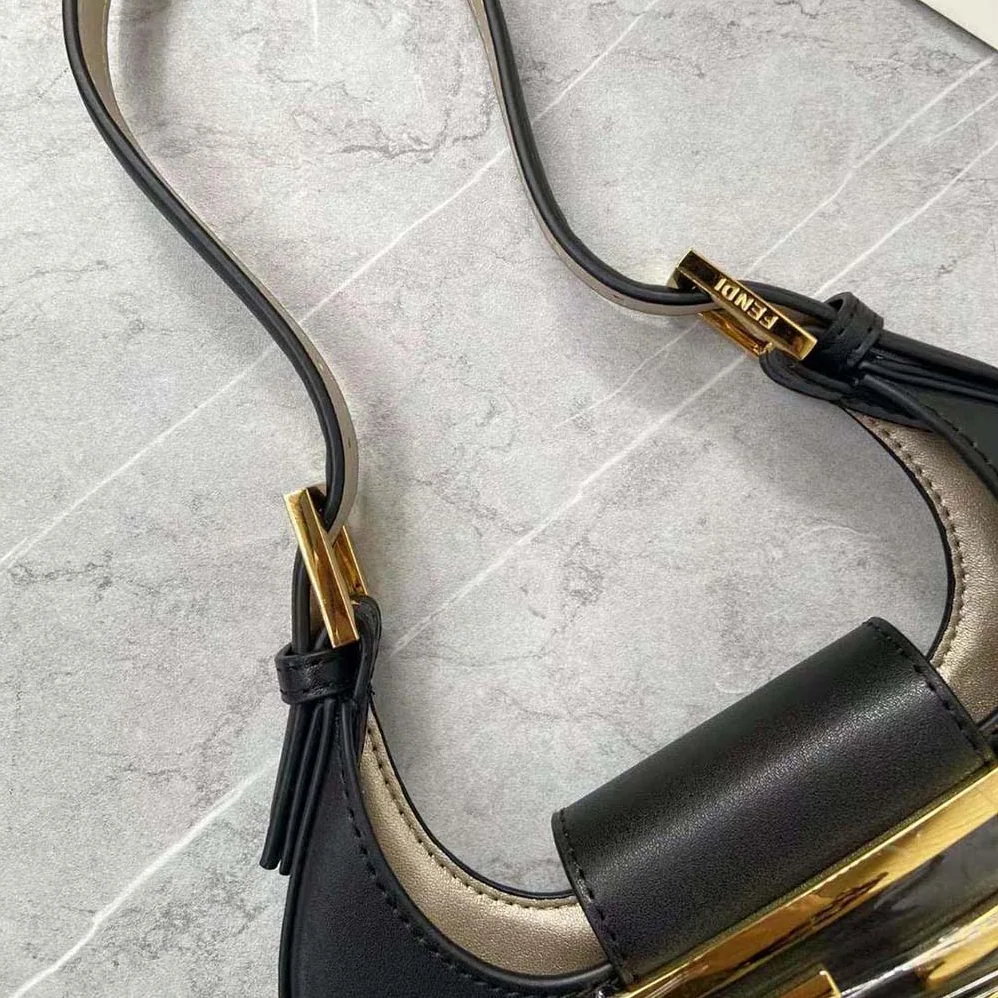 Fendi Cookie Black Leather Mini Bag for Women