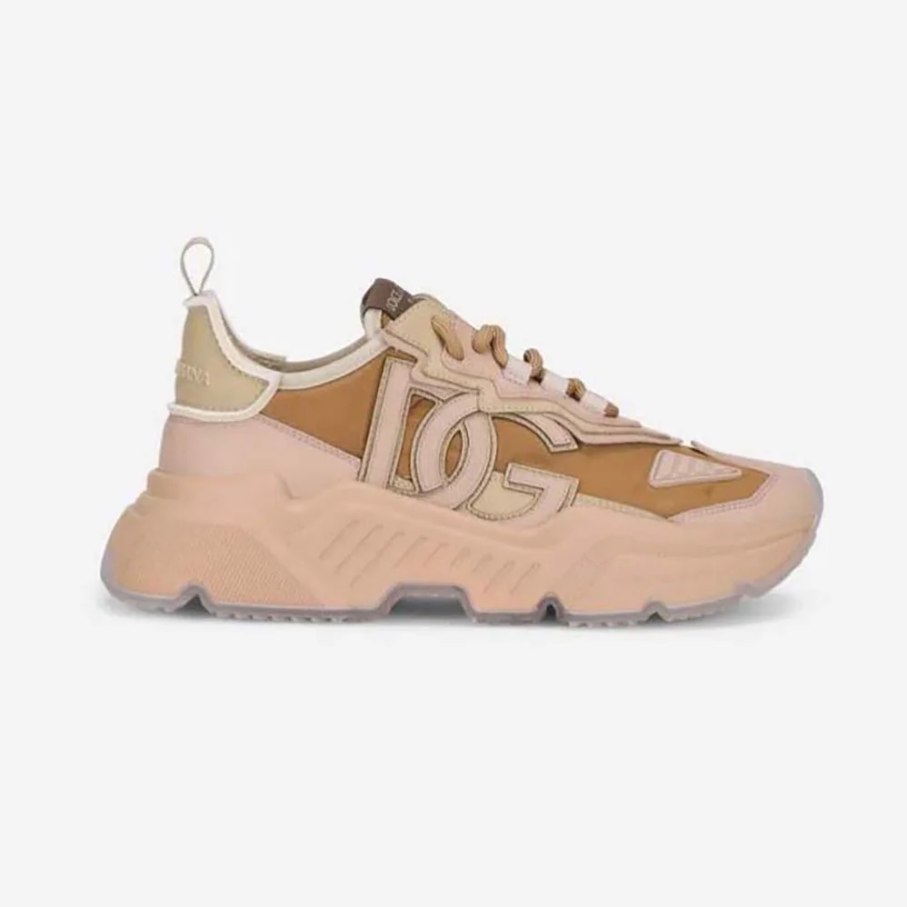 Dolce Gabbana D&G Mixed-Materials Daymaster Sneakers for Women in Brown