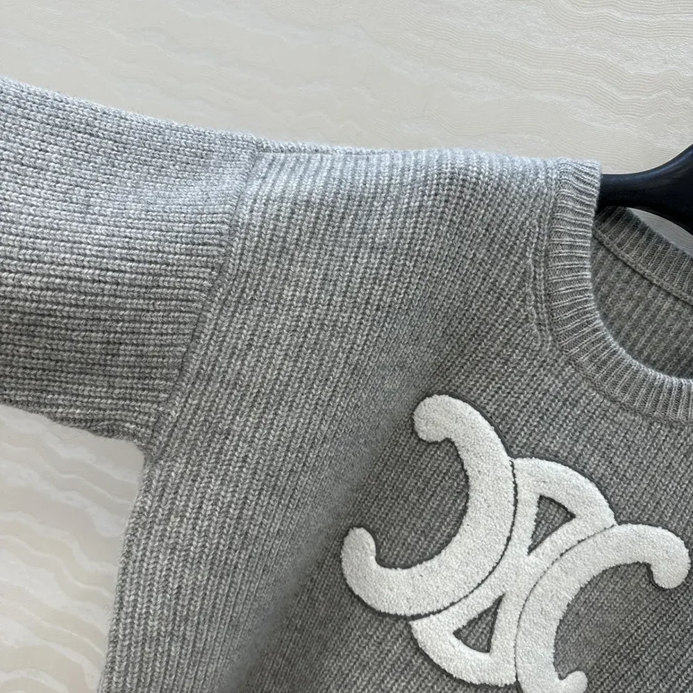 Celine Crew Neck Sweater In Ribbed Wool for Men