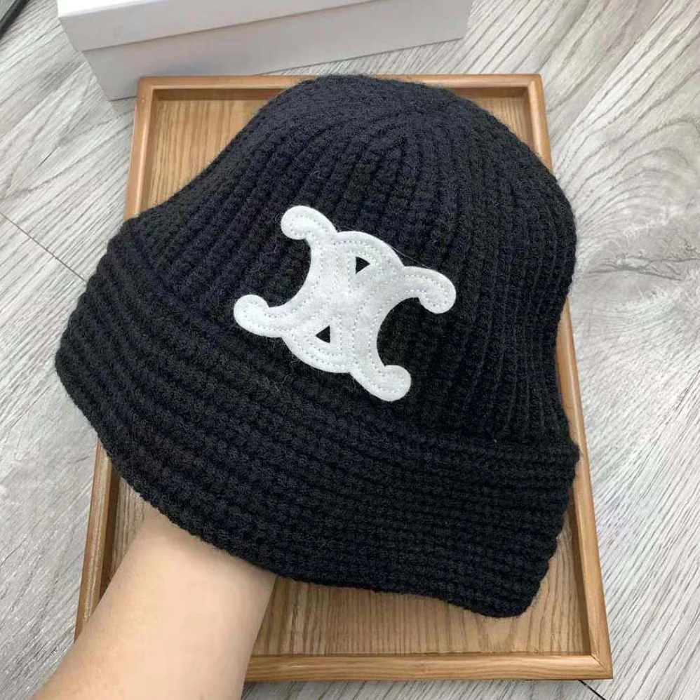 Celine Cloche Bucket Hat in Seamless Cashmere for Unisex in Black