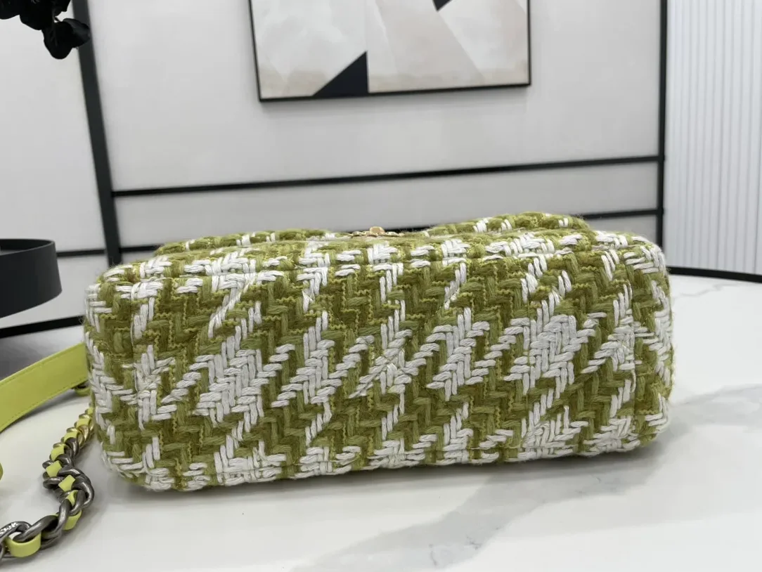 Chanel 19 Large Handbag Gold Hardware Green Chanel 19 Large Handbag Gold Hardware Green