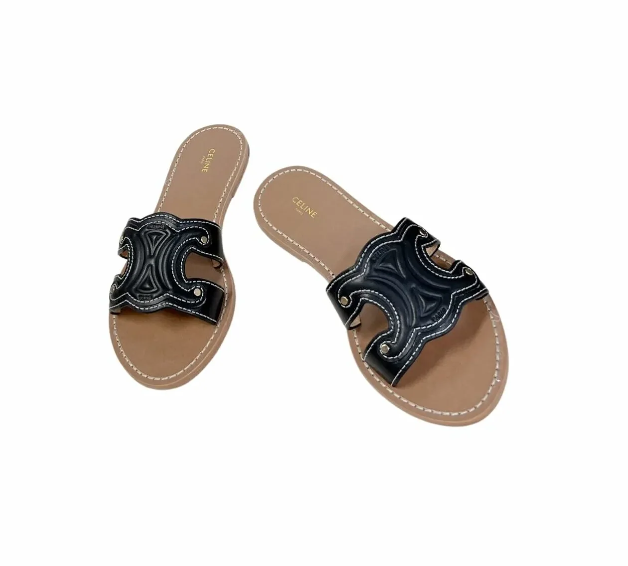 Celine Triomphe Mule Black .38NO Celine Triomphe Mule Black .38NO