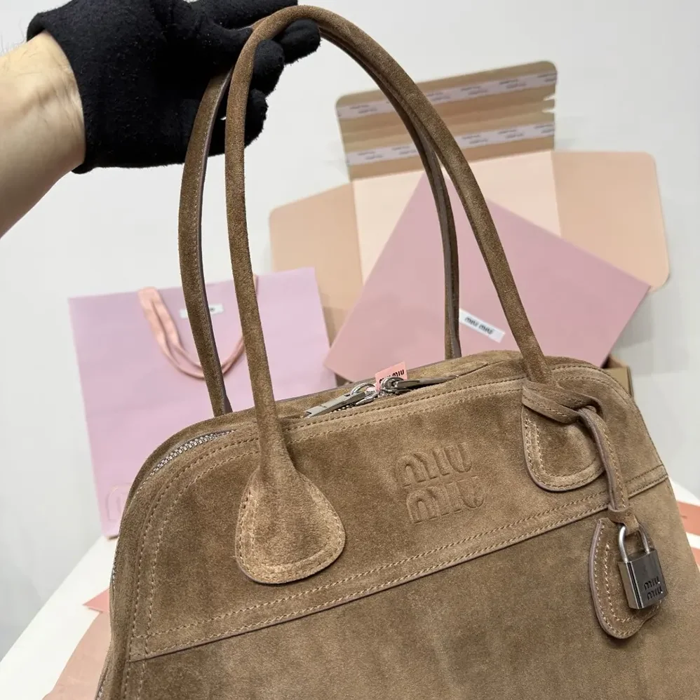 Miu Miu Vivant Suede Bag for Women in Cocoa Brown Miu Miu Vivant Suede Bag for Women in Cocoa Brown