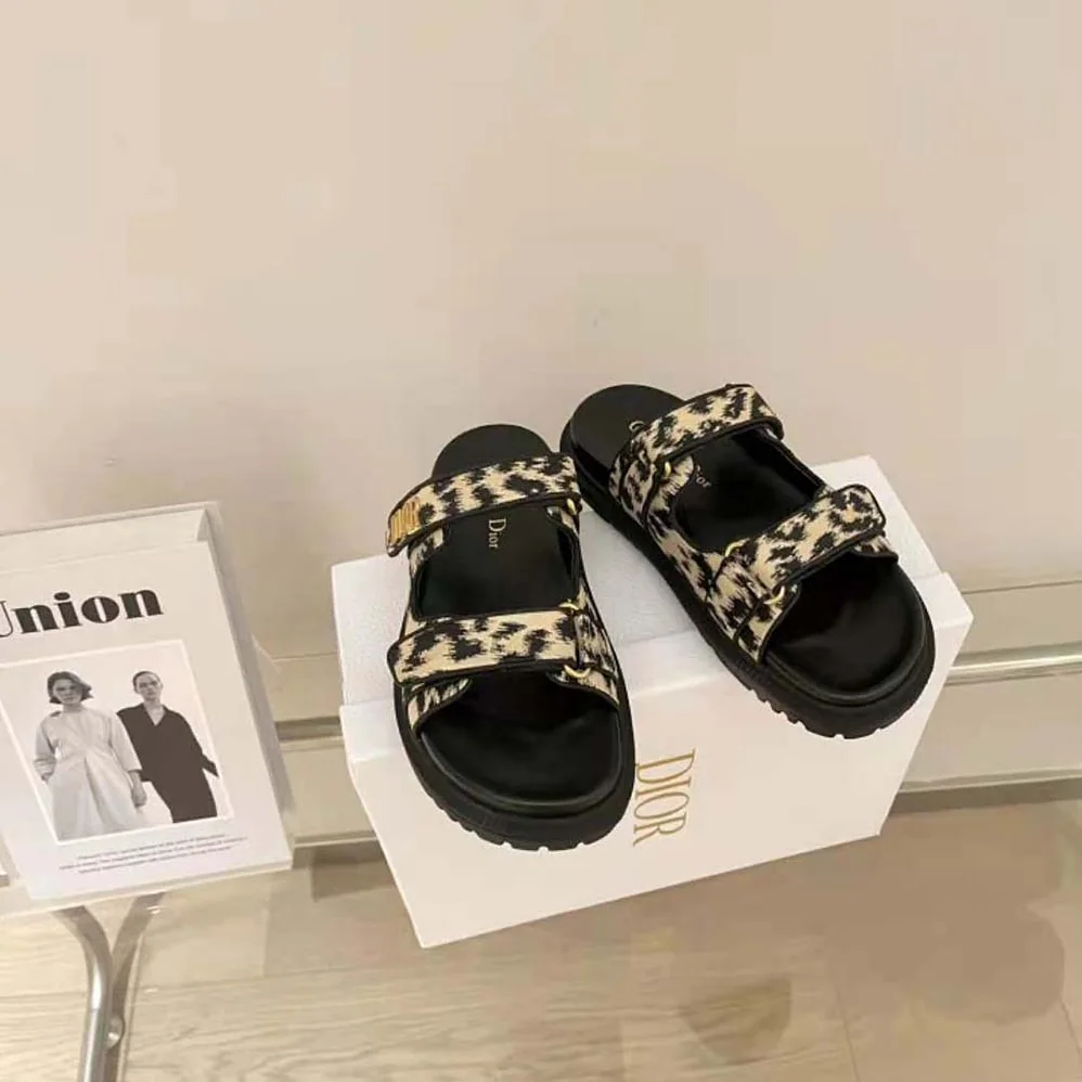 Dior DiorAct Slide Beige Multicolor Mizza Printed Technical Fabric for Women