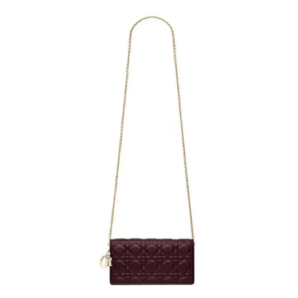 Dior Lady Dior Pouch Patent Cannage Calfskin in Maroon Dior Lady Dior Pouch Patent Cannage Calfskin in Maroon