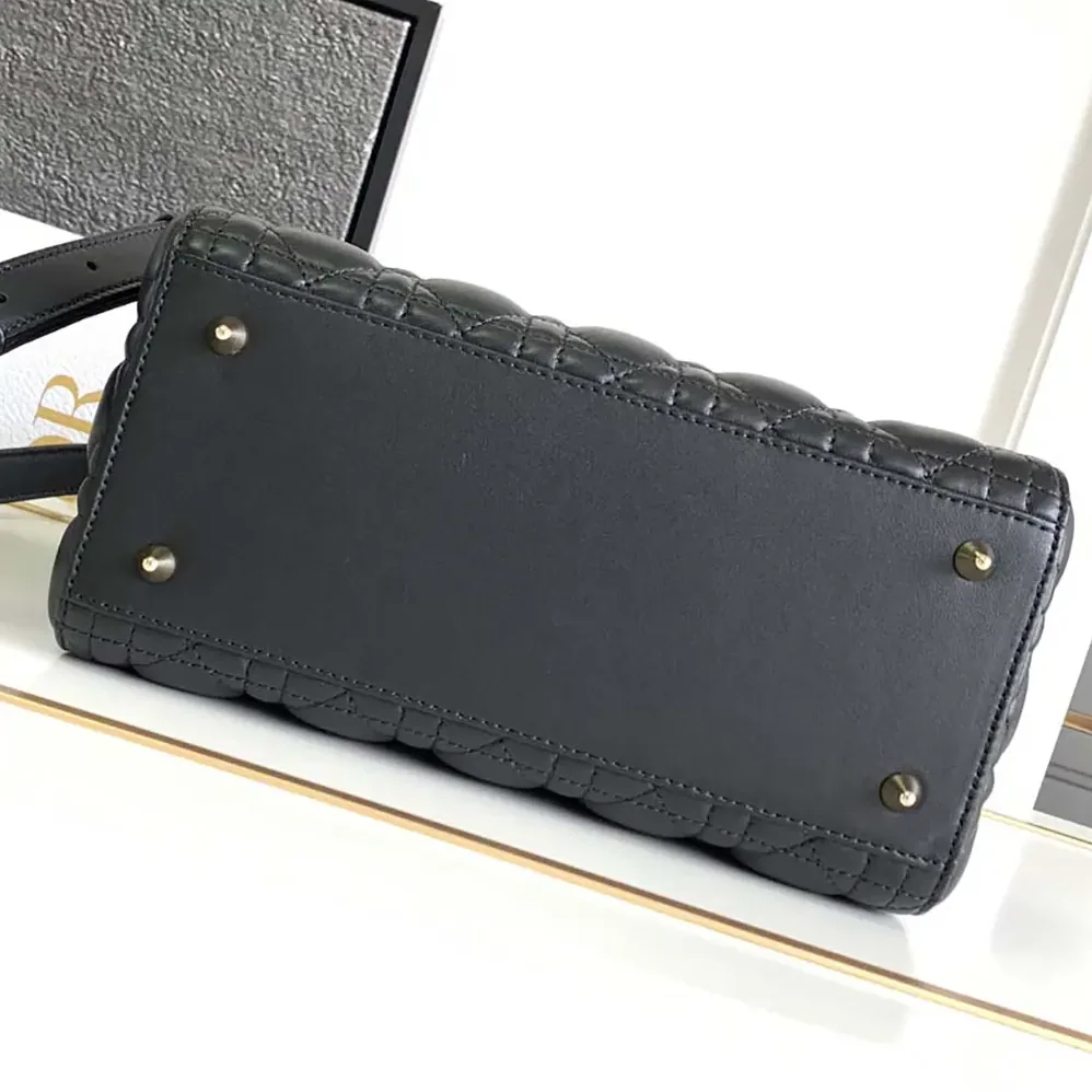 Dior Medium Lady Dior Bag Black Cannage Lambskin for Women