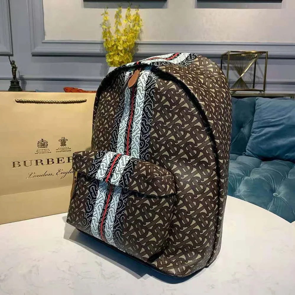 Burberry Monogram Stripe Print E for Women in canvas Backpack