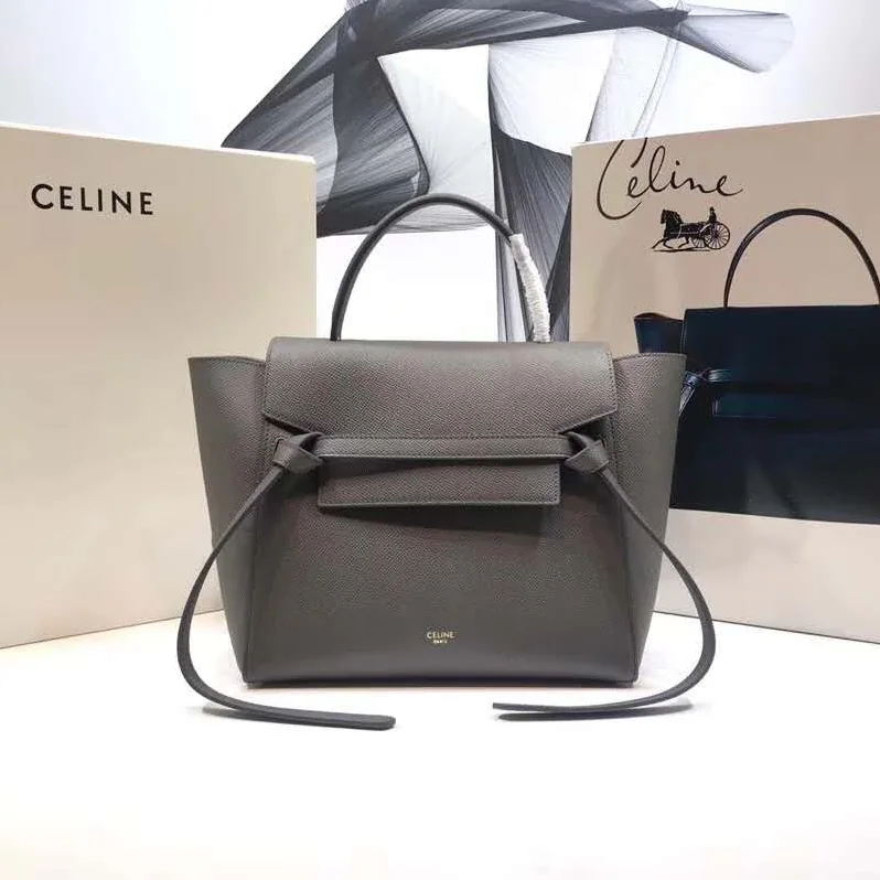 Celine Micro Belt Bag in Grained Calfskin for Women in Silver