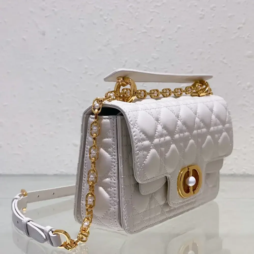 Dior Small Dior Jolie Top Handle Bag Latte Cannage Calfskin for Women