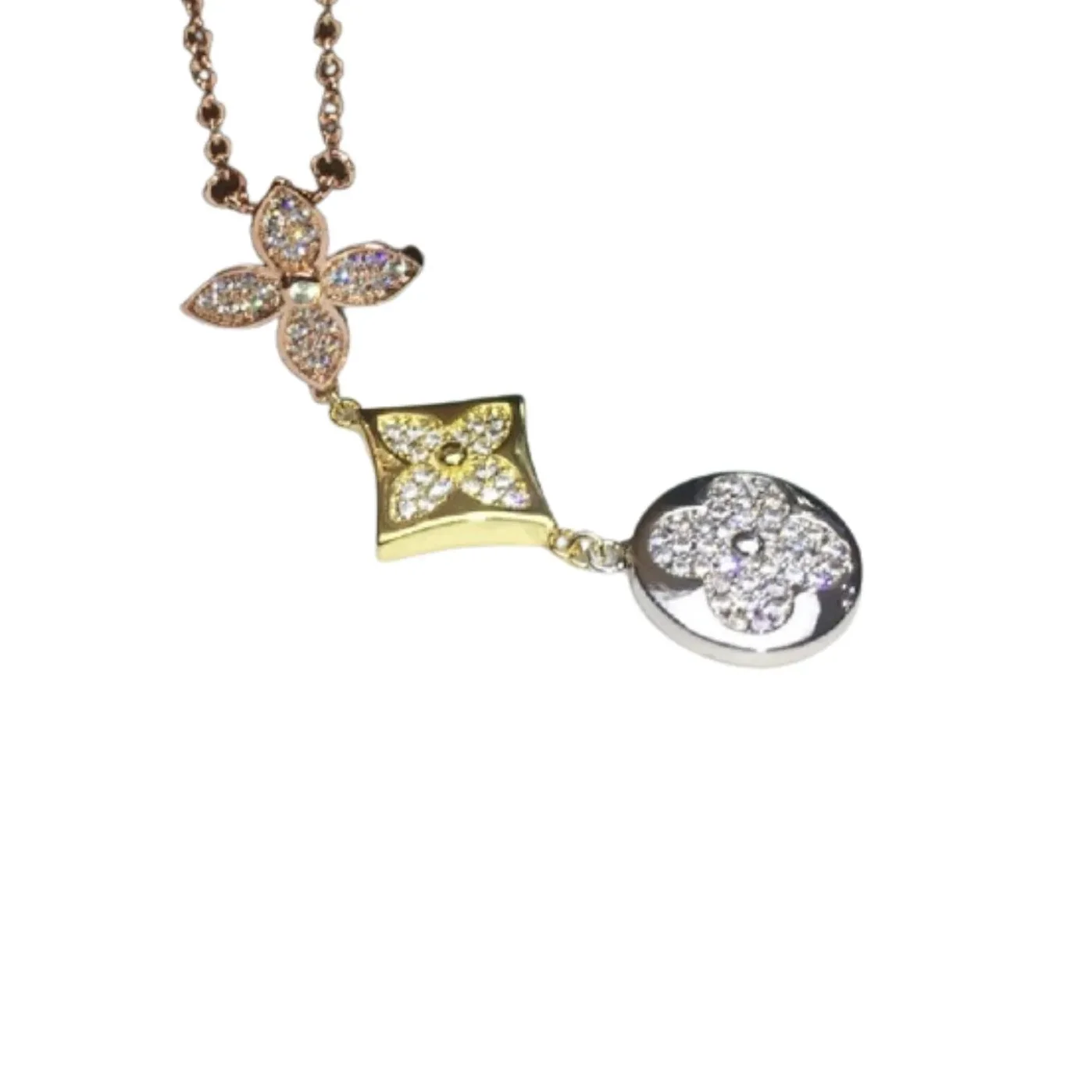 Louis Vuitton Flower Necklace Silver Louis Vuitton Flower Necklace Silver