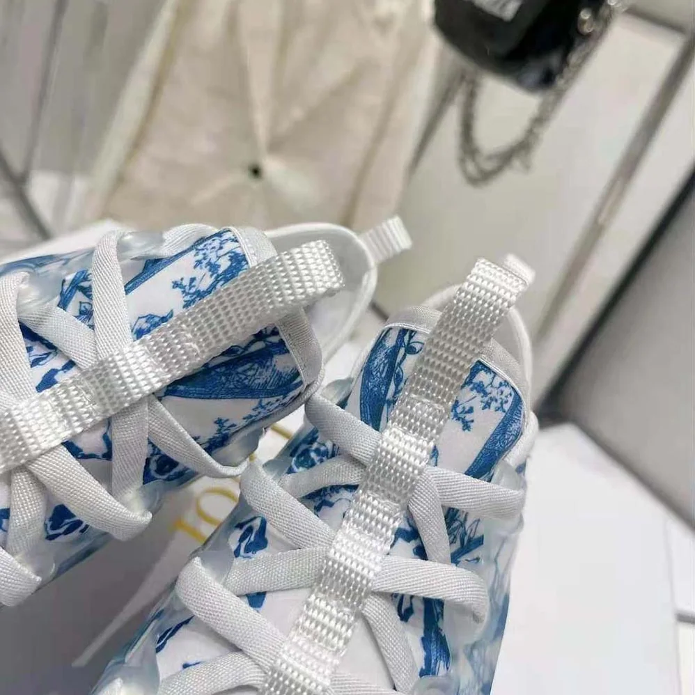 Dior D-Connect Sneaker Blue Multicolor Technical Fabric with Rêve D'Infini Print for Women