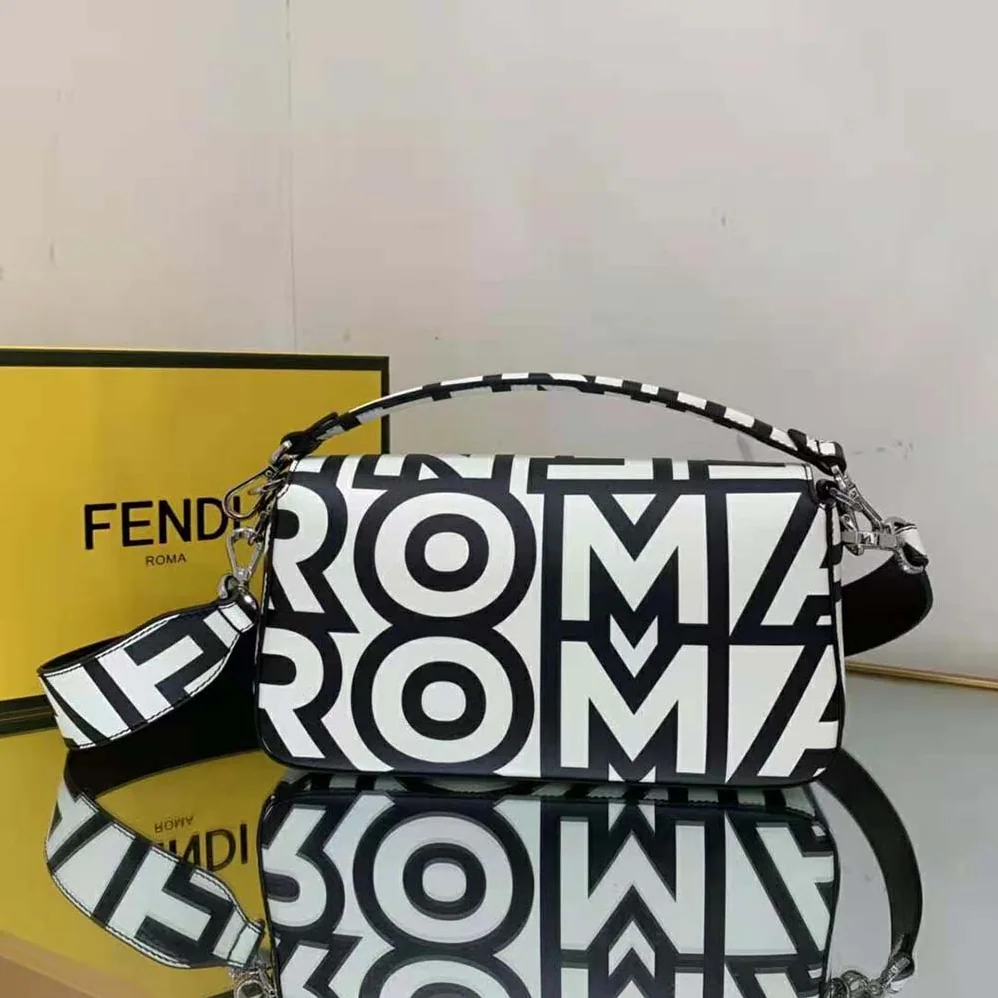 Fendi Baguette Two-Tone Leather Fendi Roma Capsule Bag for Women Fendi Baguette Two-Tone Leather Fendi Roma Capsule Bag for Women