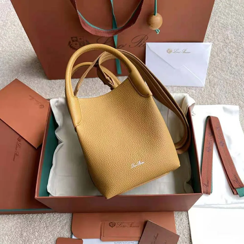 Loro Piana Micro Bale Bag in Calfskin Leather for Women in Brown Loro Piana Micro Bale Bag in Calfskin Leather for Women in Brown
