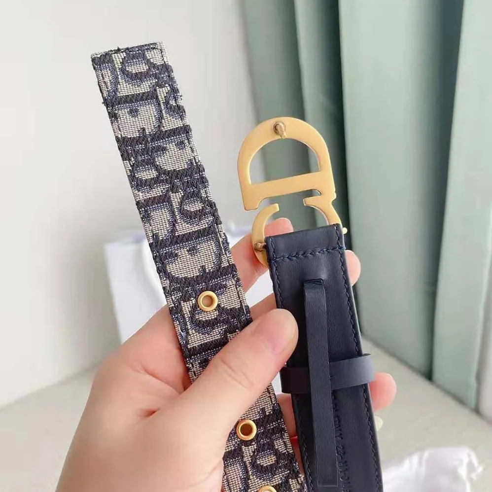 Dior 30 Montaigne Belt Blue Dior Oblique Jacquard 35 MM for Women Dior 30 Montaigne Belt Blue Dior Oblique Jacquard 35 MM for Women