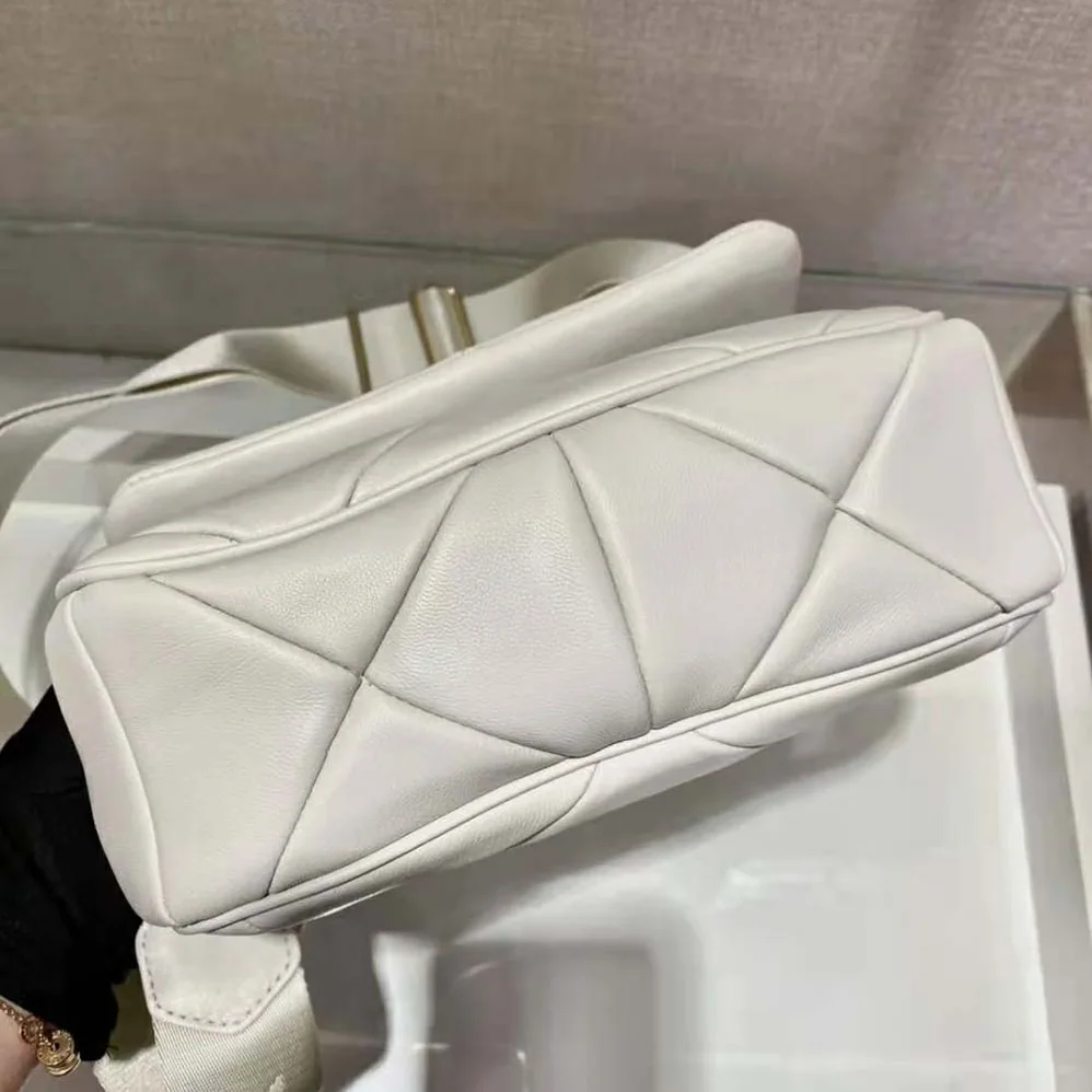 Prada System Nappa Leather Patchwork Bag for Women in White Prada System Nappa Leather Patchwork Bag for Women in White