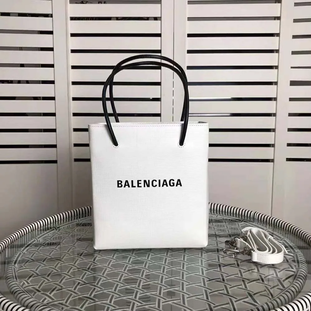 Balenciaga Shopping XXS North South Tote Bag in Squared Calfskin Bag for Women in White Balenciaga Shopping XXS North South Tote Bag in Squared Calfskin Bag for Women in White