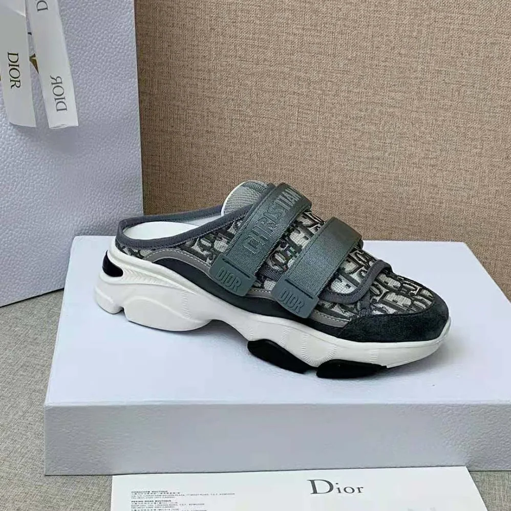 Dior D-Wander Sneaker Deep Gray Dior Oblique Technical Fabric for Women Dior D-Wander Sneaker Deep Gray Dior Oblique Technical Fabric for Women